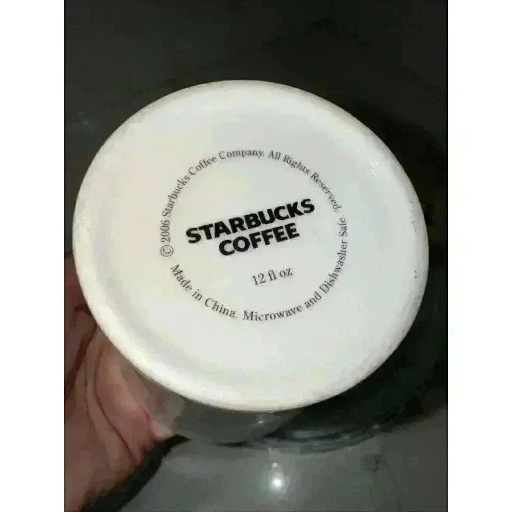 Starbucks Coffee Mug Cup 2006 Flowers Floral 12oz Butterfly Sprng Twisted Handle